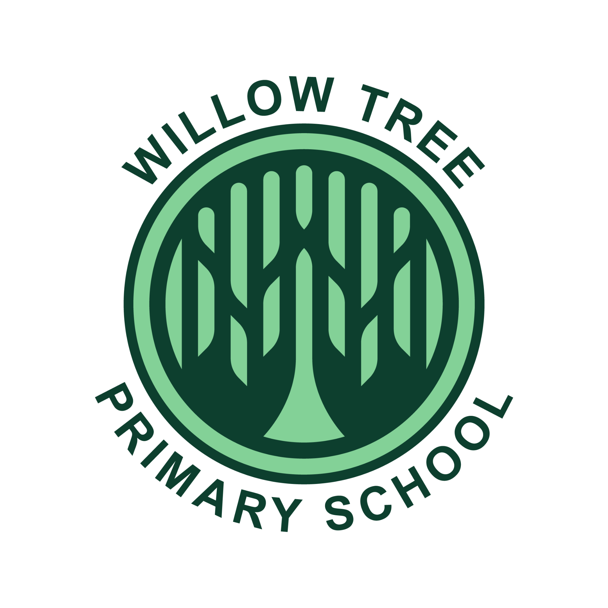 Beechfield School logo of a stylized blue tree